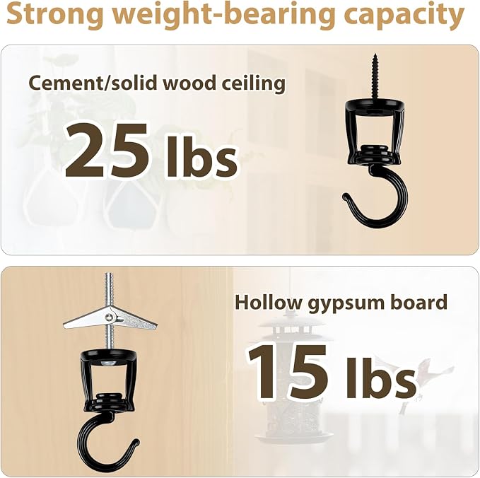Mkono Ceiling Hooks for Hanging Plants, Heavy Duty Metal Plant Hanger for Drop - Image 3