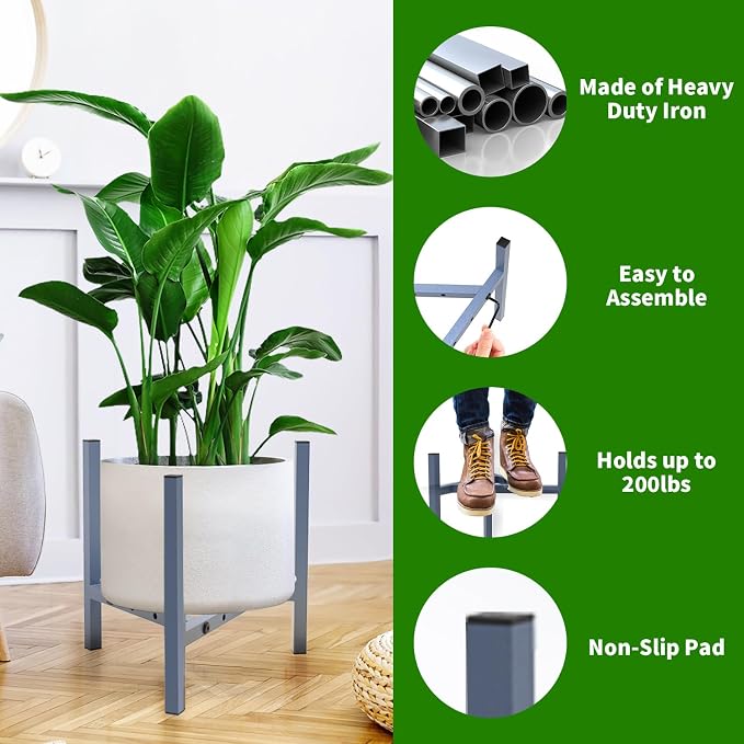 Aripark Plant Stand Indoor Adjustable, Metal Modern Plant Stands Small - Image 2