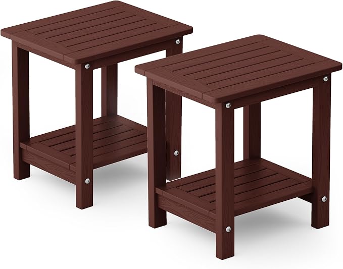 YEFU Outdoor Side Table for Patio: 16" HIPS Weather by YEFU