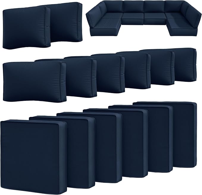 14 Pcs Outdoor Cushion Slipcovers Outdoor Patio Cushion Covers Replacement by Snubbull