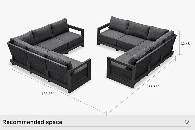 PURPLE LEAF Patio Furniture Set L-Shaped Outdoor Couch - Image 9