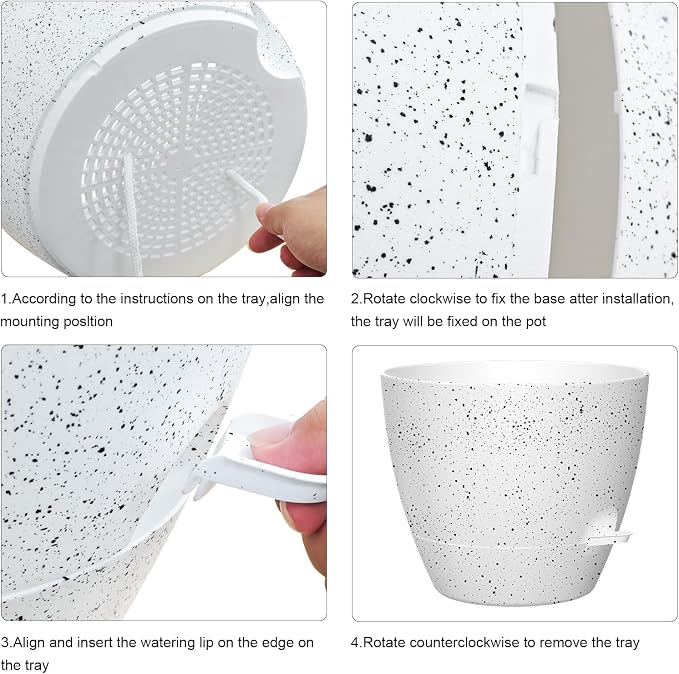 12 Inch Large Self Watering Pots, Flower Pots - Image 4