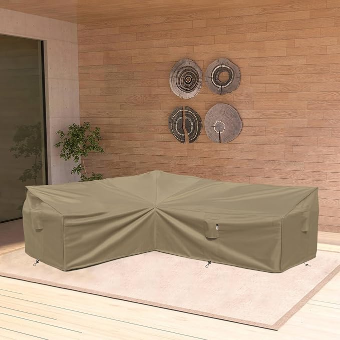 Heavy Duty Outdoor Sectional Couch Covers, L-Shaped Lawn Patio Furniture Cover - Image 8