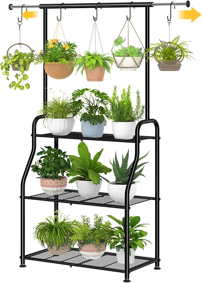 Simple Trending Plant Stand Indoor Outdoor, Heavy Duty Metal 3 Tiered Hanging by SimpleTrending