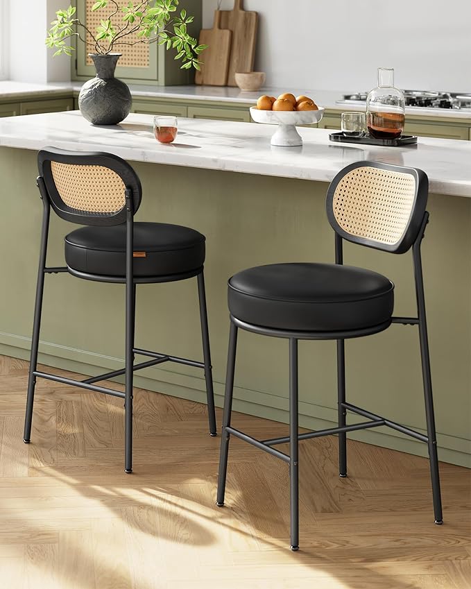 VASAGLE Bar Stools Set of 2, Bar Height Stools by VASAGLEbySONGMICSHOME