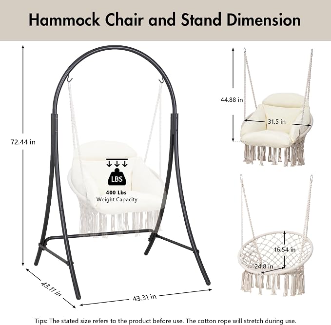 ANOW Macrame Hammock Chair - Image 6