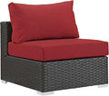 Modway EEI-1854-CHC-RED Sojourn Wicker Rattan Outdoor Patio Sunbrella Fabric by Modway