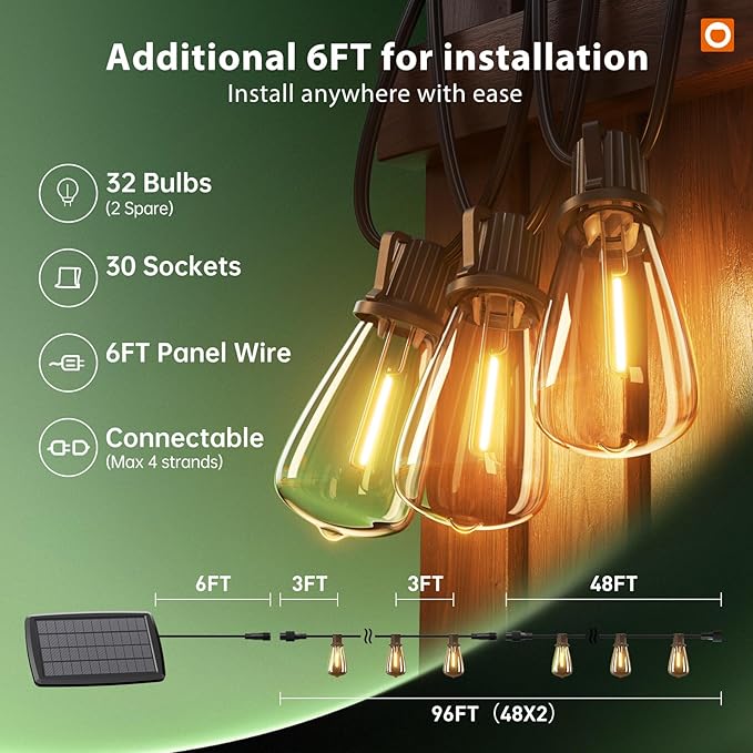addlon 102FT Solar String Lights Outdoor - Image 9