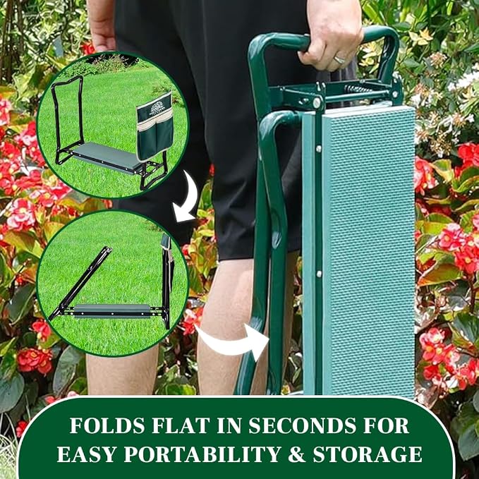 Garden Kneeler and Seat, Foldable Garden Stool Heavy Duty Gardening Bench - Image 6
