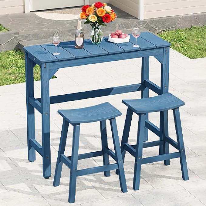 3 Piece Outdoor Bar Set, Poolside and Bistro, Weatherproof - Image 9