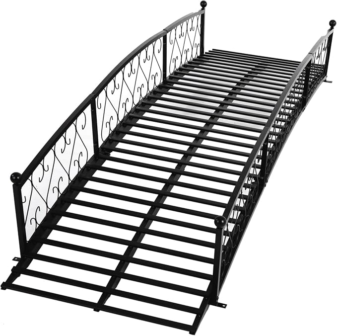 Metal Garden Bridge 8 FT, Durable Decorative Footbridge - Image 8