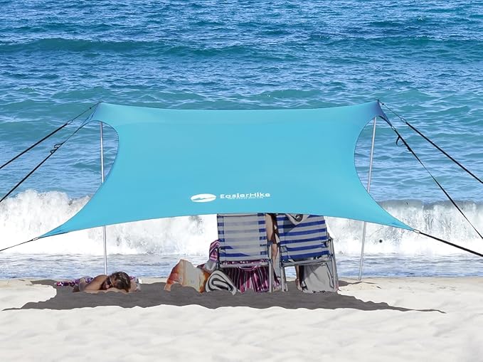 Beach Canopy Windproof Design, Sun Shelter UPF50+ Portable Family Tent - Image 6