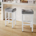 29 Inch Bar Height Bar Stools Set of 2, Backless Bonded Leather Bar Height by Raynesys