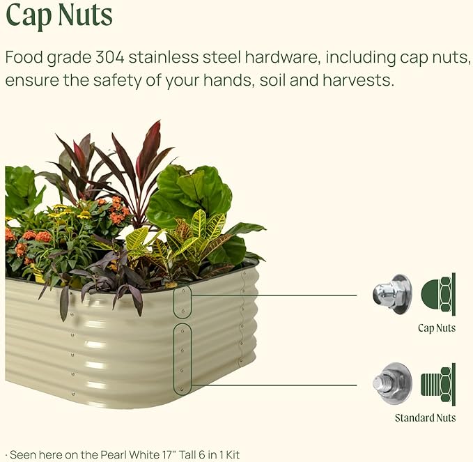 Vego garden 17" Tall 42" Round Raised Garden Bed Metal Raised Bed Planter Box - Image 5