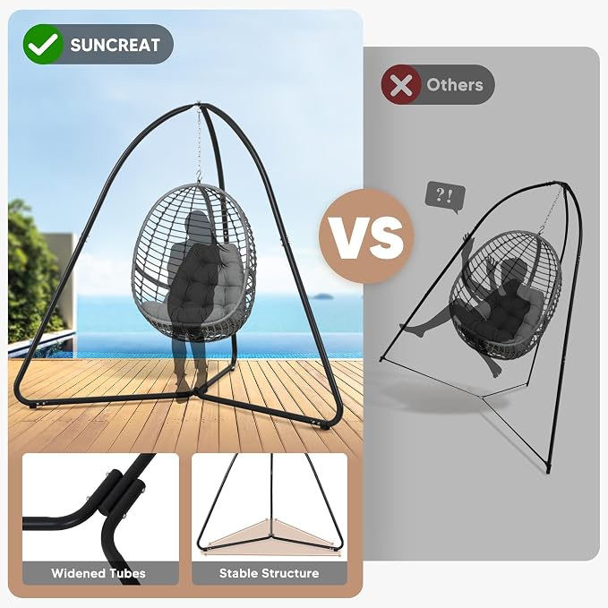 SUNCREAT Tripod Hanging Chair Stand – 400lbs Capacity, Heavy Duty Steel - Image 3