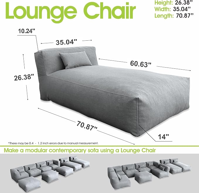 Outdoor Bean Bed Chair Sun Lounger, Outdoor Couch Sofa - Image 2