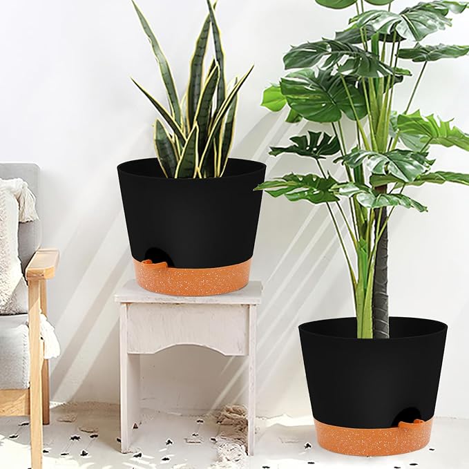 GARDIFE 12 inch Plant Pots, Self Watering Pots, 2 Pack Large Plastic Flower pots - Image 4