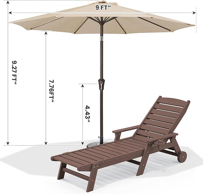 SERWALL Patio Chaise Lounge Chair Set of 2 - Image 2