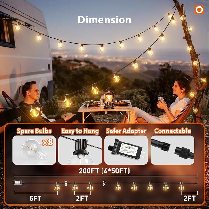 addlon Outdoor String Lights 200FT G40 - Image 5