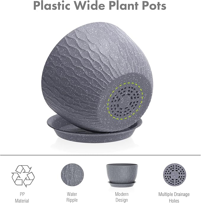Large Flower Pots 12/10/9 inch, 3 Set Big Plant Pots - Image 4