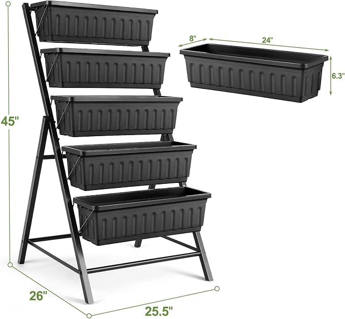 Suyncll Vertical Raised Garden Bed Planter Box, 5 Tiers Vertical Garden Planter - Image 5