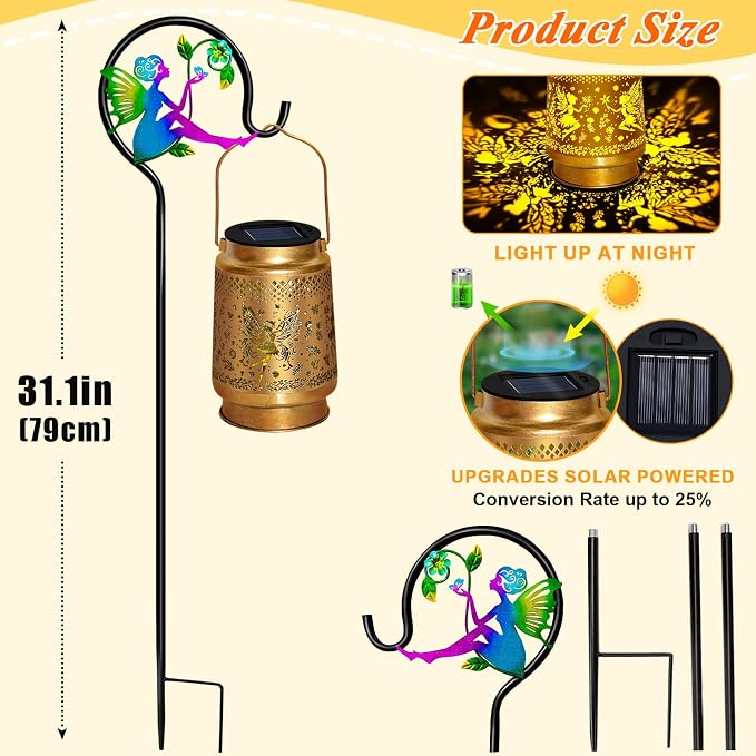 2 Packs Fairy Solar Lanterns Outdoor Waterproof - Image 5