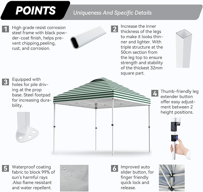 Nazhura 10' x 10' Pop Up Canopy - Image 4