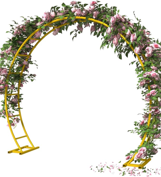 Queension Metal Arch Backdrop Stand 8Ft Wide 7Ft High, Wedding Arch Frame by Queension