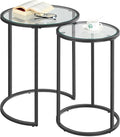 Yaheetech Round Nesting End Table Set of 2, Stacking Side Tables, Coffee Tables by Yaheetech