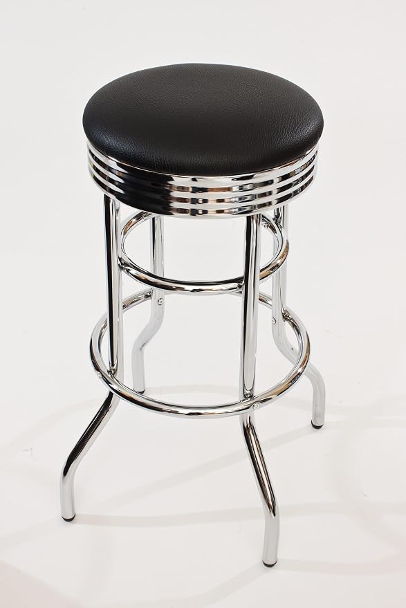 TRINITY Heavy Duty 30-Inch Backless Swivel Bar Stool - Image 4