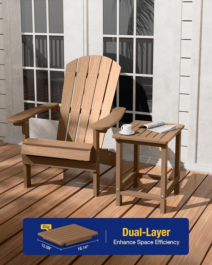YEFU Outdoor Side Table for Patio: 16" HIPS Weather - Image 4