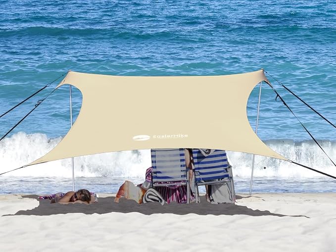 Beach Canopy Windproof Design, Sun Shelter UPF50+ Portable Family Tent - Image 5