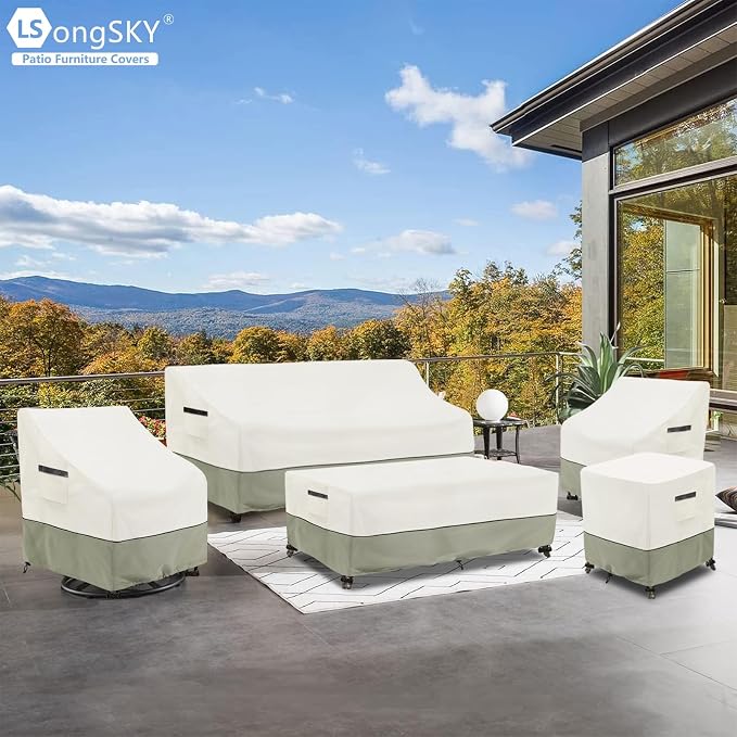Patio 3-Seater Sofa Cover, Outdoor Couch Cover Fits up to 76W x 32.5D x 33H - Image 8