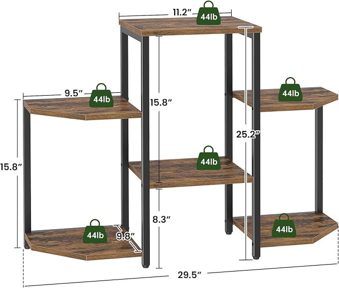 Plant Stand Indoor, 6 Potted Plant Stand, 6 Tiers Large Flower Holder, Planter - Image 6