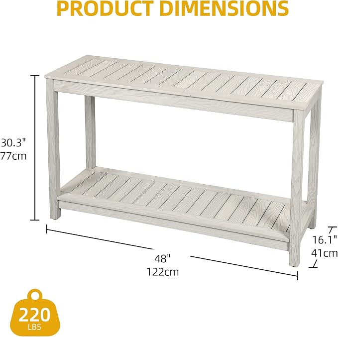 DWVO 48" Console Table, HIPS Material Indoor Outdoor Multifunctional Buffet Bar - Image 3