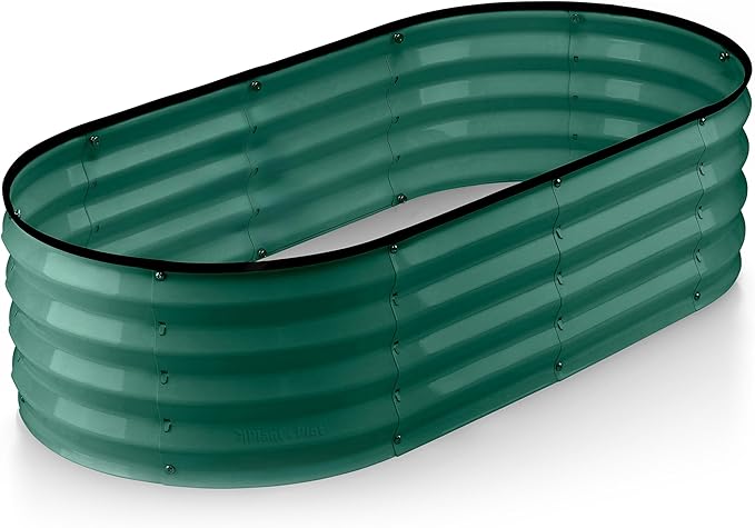 Plant & Plot Galvanized Raised Garden Beds Outdoor // 4×2×1 ft Planter Raised by PlantPlot
