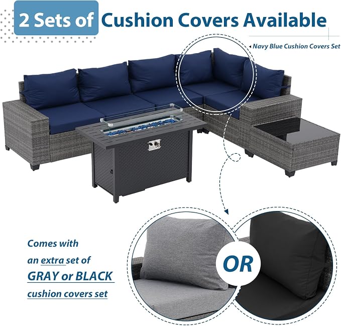 JOIVI 7 Pieces Outdoor Patio Furniture Set - Image 4