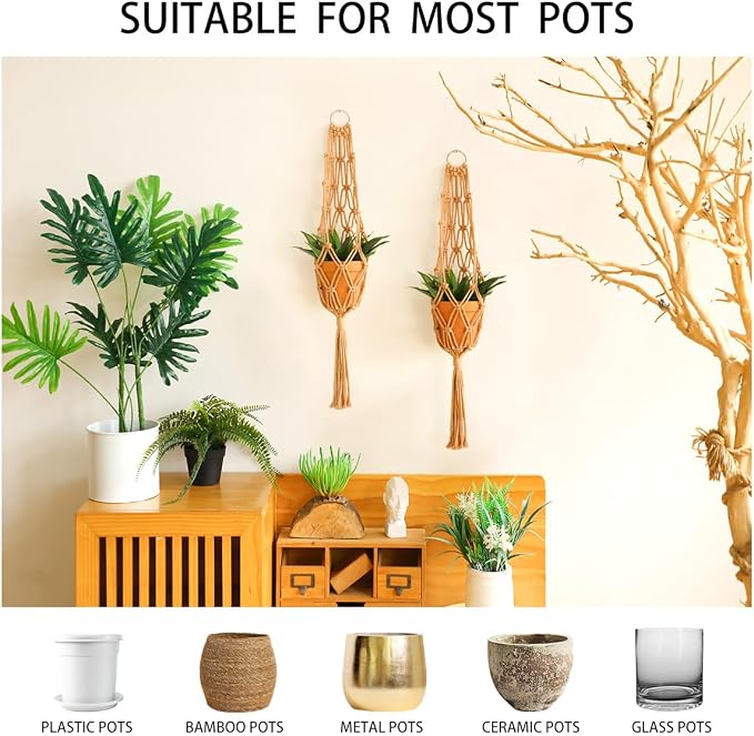 Artilady Hanging Planter for Indoor Plants Macrame Plant Hanger Large Hanging - Image 2