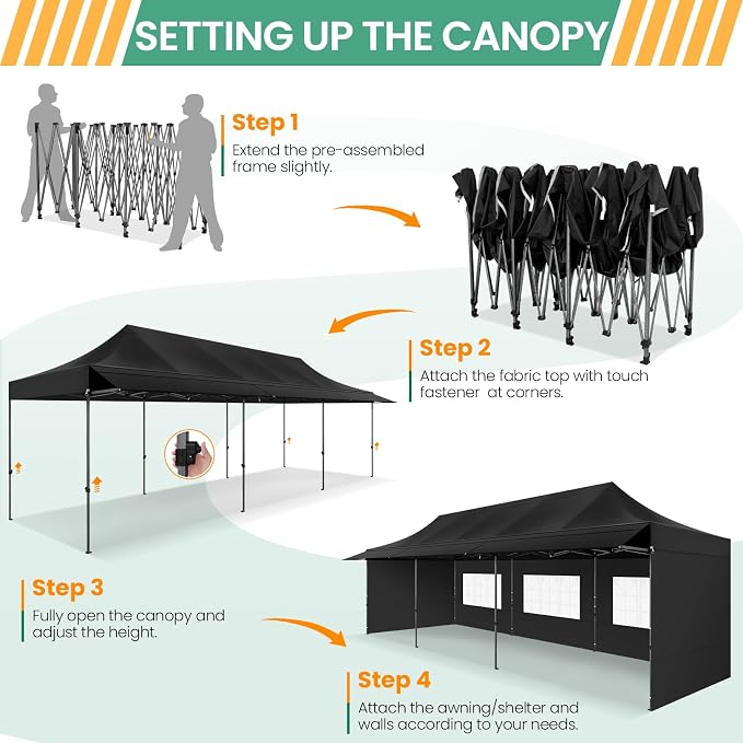 COBIZI 10x30 Pop Up Canopy Tent - Image 3