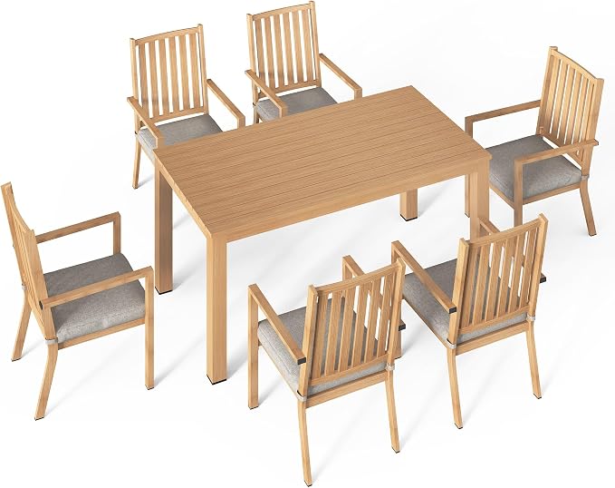 Wisteria Lane Aluminum 7 Pieces Patio Dining Sets, Outdoor Dining Table - Image 2