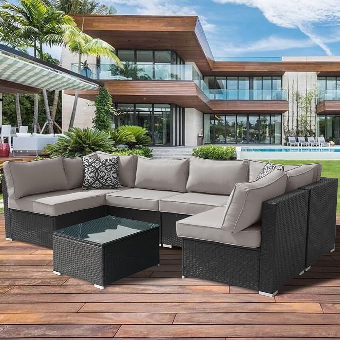 14Pcs Outdoor Cushion Covers Replacement Washable w/Zipper - Image 7