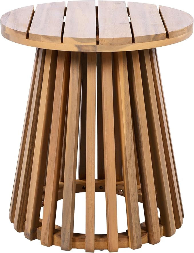 Christopher Knight Home Taki Acacia Wood Patio Coffee Table, Round Table - Image 5