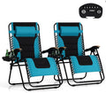 PHI VILLA XXL Oversized Padded Zero Gravity Chair Set of 2, Foldable Patio by PHIVILLAThepioneerofcomfortablehouseholdsupplies