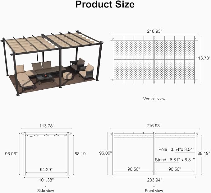 PURPLE LEAF 10' X 18' Outdoor Pergola - Image 7