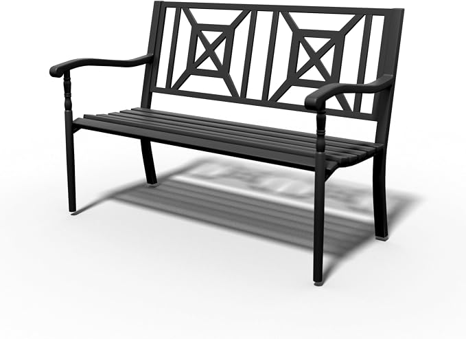 SHGJ&SOFT Outdoor Bench, Garden Bench, Outdoor Metal Frame Patio Park Bench - Image 9