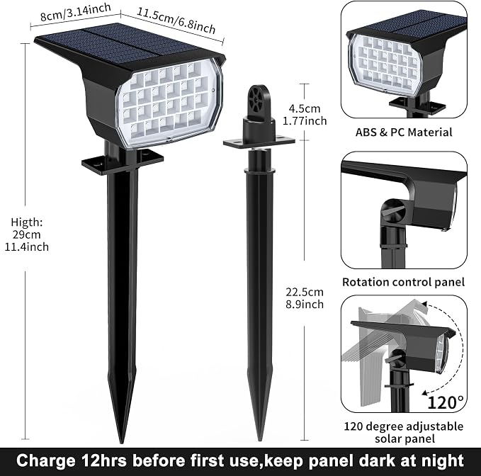 Solar Spot Lights Outdoor Color Changing, Christmas Landscape Spotlights - Image 7