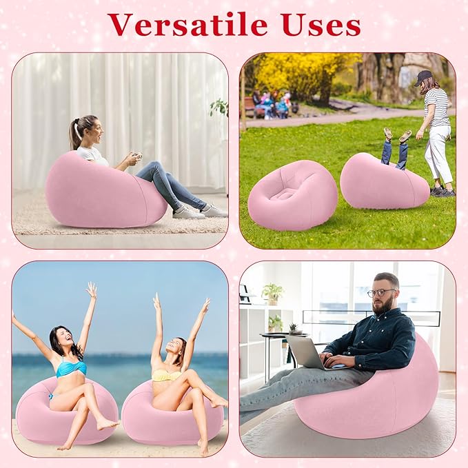 Realspring Inflatable Bean Bag Chairs Outdoor Blow up Camping Chairs Inflatable - Image 4
