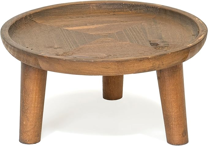 Red Co. 8.75” Dia Round Decorative Wooden Pedestal Plant Stand by RedCo