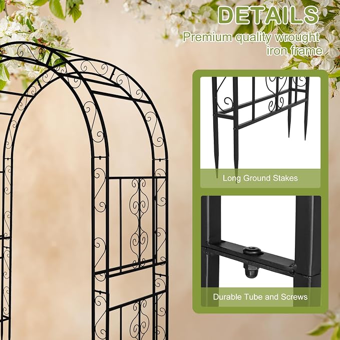 Outvita 7FT Garden Arch Arbor - Image 5