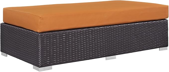 Modway Convene Wicker Rattan Outdoor Patio Rectangle Ottoman by Modway
